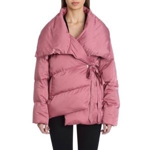 Avec Les Filles Pink/Mauve wrap Puffer Coat size L